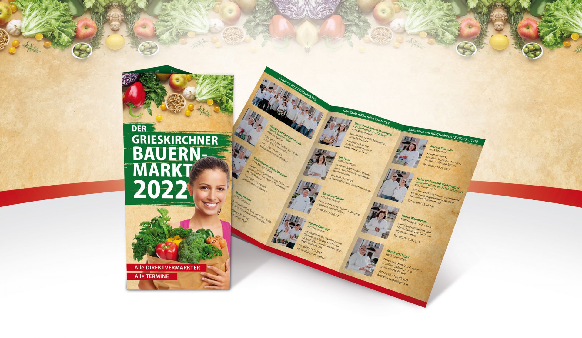 Folderdesign Grieskirchner Bauernmarkt 2022